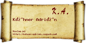 Kühner Adrián névjegykártya