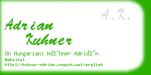 adrian kuhner business card